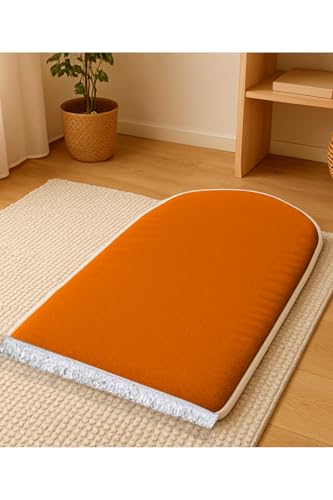 Prayer Rug Orthopedic Velvet Padded 27x47 Inch Non-Slip Faux Leather Base Comfortable Knee Support Plain Design Brown - Brown, 28x47 inch