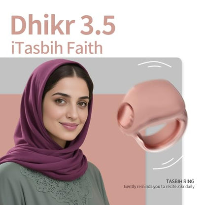 XG.&co Zikr Smart Ring,Adjustable Ring Finger Counter, Tasbeeh Counters, Prayer Direction Indicator Guide,5 Azan Alarm Clock, APP Support Eid al-Fitr Eid Muslims (Rose Gold Faith+) - style: Rose Gold 16 18 20 22 24mm