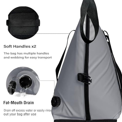 Buffalo Gear Insulated Fish Cooler - 27.5QT 58QT Waterproof Flat Bottom Bag, Leakproof and Fishing Kill Bag - color: Grey--45QT