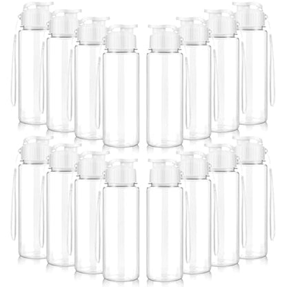 16 Pack Bulk Water Bottles-17oz Plastic Sports Water Bottles for Kids and Adults Leak Proof, Reusable for Gym Travel School Office, White - color: White