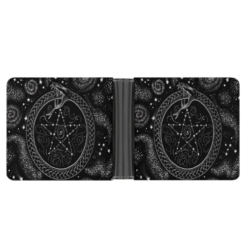 Mandala Moon Phase Bifold Wallet 4.6x3.7 Inch,Slim Compact Folding Wallet with Card Slots And Cash Pocket Lightweight Wallet for Everyday Carry Travel Business - color: Mandala Moon Phase