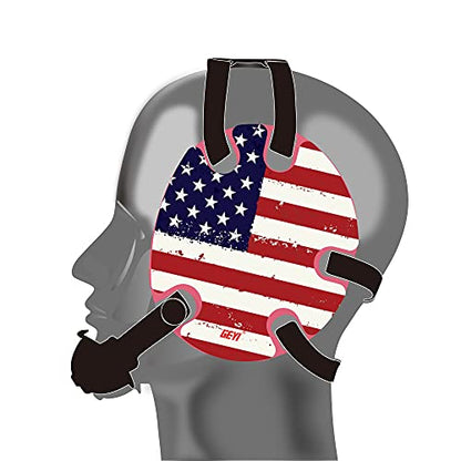 Wrestling Headgear with American Flag Wraps(Adult) - color: Pink