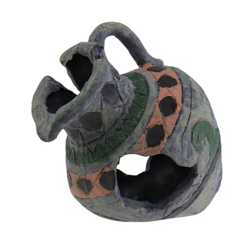 1 Pcs Aquarium Decorations Rock, Fish Tank Resin Ornaments, Shrimp Hollow Hideout House, Fish Shrimp Tank Decor Cave for Hiding, Teapot Design - size: 5.5"x4.33"x4.5"/140x110x115mm(LxWxH)
