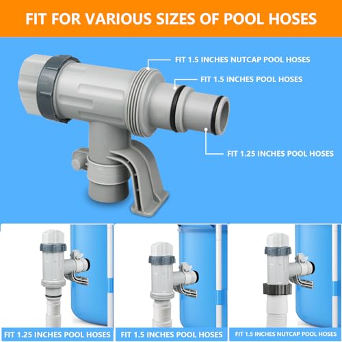 Plunger Valve with Pipe Holder – Pool Hose Adapter for Above Ground Pools, Pool Pump Hose Replacement Parts (2 Pack) - color: 2 Pack