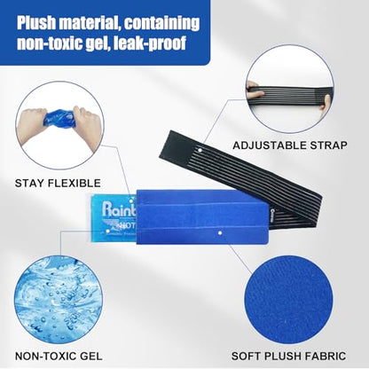 Reusable Ice Gel Pack for Injuries, Soft Cold Pack Ice Wrap Hot Cold Compress Alleviate Inflammation Joint Pain Muscle Soreness, Flexible & Adjustable for Shoulder Elbow Foot Ankle Knee Wrist Leg Neck - color: 9.8" X 4.3" - 1 Ice Pack & Wrap