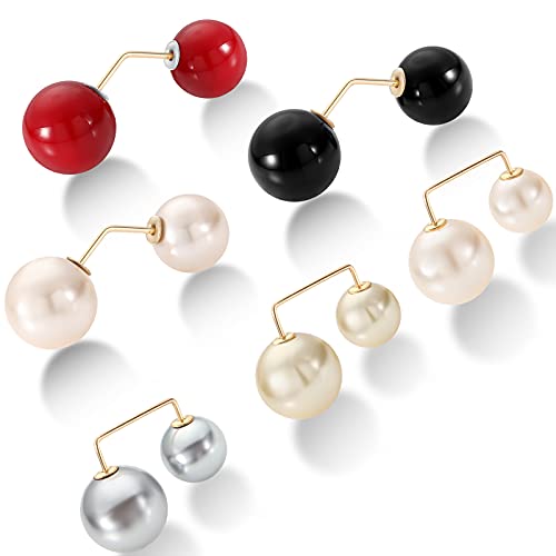 WILLBOND 6 Pcs Artificial Pearl Brooch Pins Sweater Shawl Safety Clips Dress Clips for Women - color: Assorted Colors