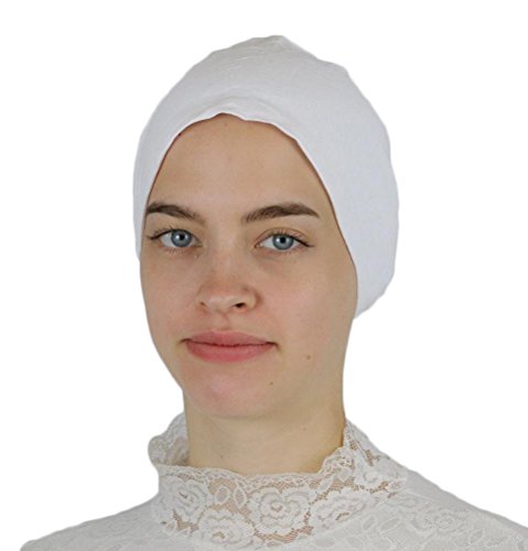 Modefa Islamic Women's Non-Slip Cotton Hijab Bonnet Cap Underscarf - color: White