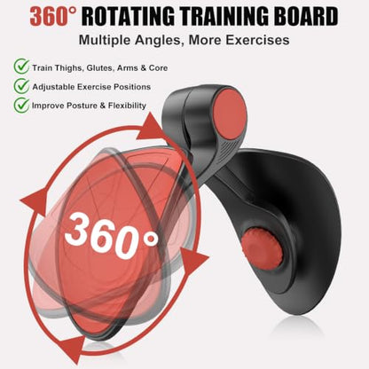 Pelvic Floor Exercise Device with 35 lb Resistance, Kegel and Inner Thigh Muscle Trainer, Home Workout Equipment for Postpartum Recovery, Women & Men, with Band - color: Red Black