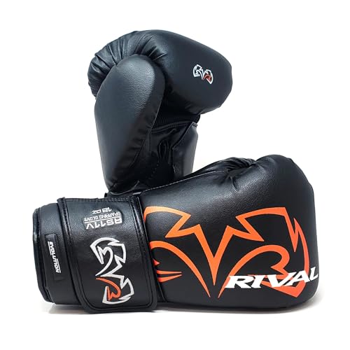 RIVAL Boxing RS11V Evolution Sparring Gloves, Extra-Thick 2” Padding, V-Strap Wrist Lock 2 System, Large Hand Compartment, and 15 Degree Angle Cuff - color: Black, size: 12 oz.