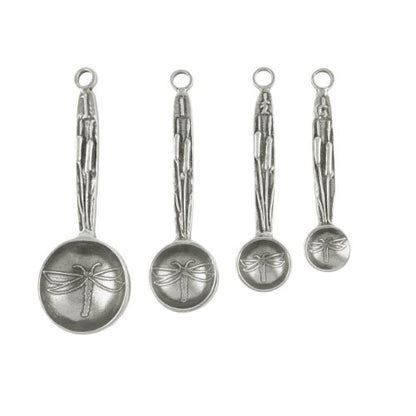 Crosby & Taylor Dragonfly Artisan Pewter Measuring Spoons, Set of 4, Handmade in the USA