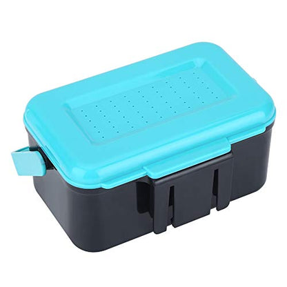 Fishing Lure Boxes, Portable Plastic Fishing Bait Holder Box with Carry Handle Waist Buckle 2 Compartments for Fishing Lovers