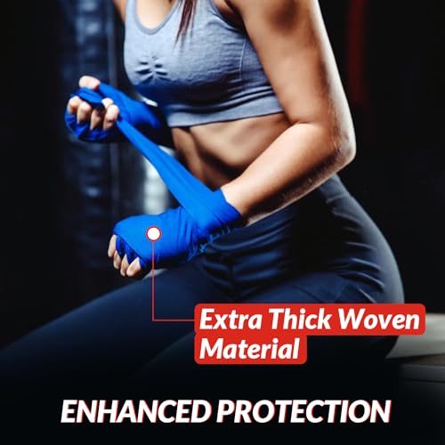 DEFY Professional 180 Inch Hand Wraps for Boxing Muay Thai MMA Elastic Bandages for Men & Women -Pair - color: Blue