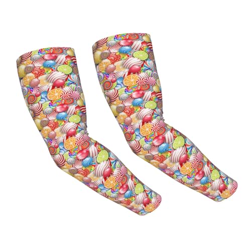 Arm Sleeves Outdoor Garden Sports Cooling Sun Sleeve for Women Men Farm - color: Candy