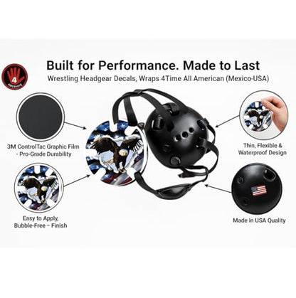 Wrestling Headgear with Ear Protection & Chin Cup Adjustable Lightweight Head Guard for Competition & Practice – Durable Protective Wrestling Ear Guard for Youth & Adult Athletes - color: Usa Eagle