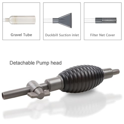 Aquarium Gravel Cleaner Siphon Vacuum, manually Operated Water Changer kit and Cleaning Tools