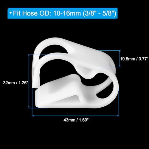 PATIKIL Plastic Tube Clamps, 5Pcs 3/8" - 5/8" Tube OD Adjustable Precise Flow Control Hose Clamp Clip for Laboratory Pinch Valve, White
