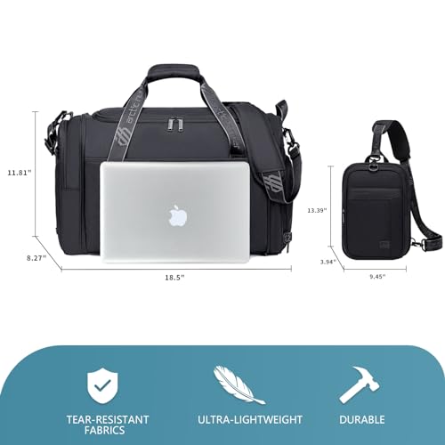 ARCTIC HUNTER AH Gym Bags for Men Women, 42L Large Travel Duffle Bag, Carry On Bag for Airplanes with Shoe Compartment for Sports, Weekend Trips, Overnight and Camping - Black - style: Duffel Bag Pro