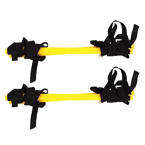 2PCS 4 Rung Rope Ladder Speed Training Footwork Ladder with Carry Bag for Football Basketball 2m Black Rope Yellow Rung