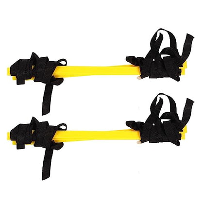 2PCS 4 Rung Rope Ladder Speed Training Footwork Ladder with Carry Bag for Football Basketball 2m Black Rope Yellow Rung