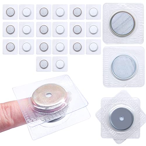 SEMINI Hidden Sew Magnetic Snap Invisible Hidden Sew in PVC Hidden Purse Closure for Fastener Handbag Cloth Clasp DIY Craft Sewing Tools (25mm) - size: 25mm,circular