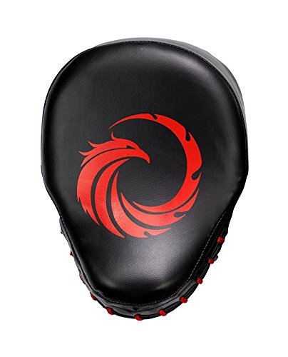 Impact Curved Hand Mitts, Leather Mitts for MMA, Kickboxing, Boxing, Muay Thai Punching Focus Mitts, Hand Target Pads for Kids, Men & Women (Pair)