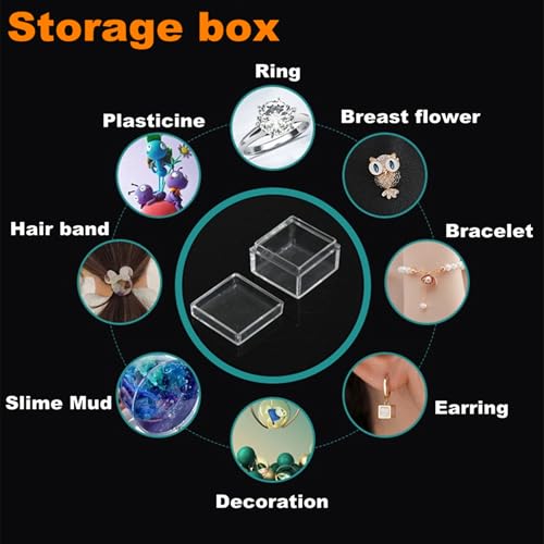 Small Acrylic Boxes with Lids Plastic Square Cube 2 Pieces Clear Box Storage Containers for Candy Pill and Tiny Jewelry - size: 1.18 x 1.18 x 0.86 Inch
