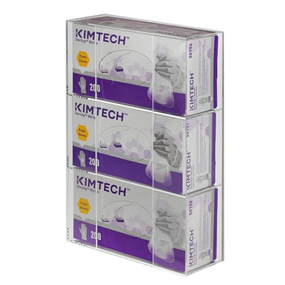Kantek Acrylic Glove Dispenser, Triple Box Capacity, Easy-Box-Swap, 10.3-Inch Wide x 3.8-Inch Deep x 16-Inch High, Clear (AH135) - size: Easy Swap Triple