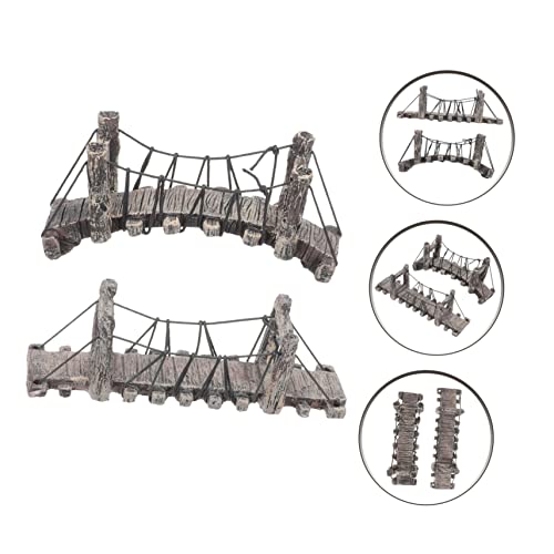 STOBOK 2pcs Mini Fairy Bridge Statue for DIY Landscaping Decor Resin Bridge Shape for Bonsai Aquarium and Home Decor