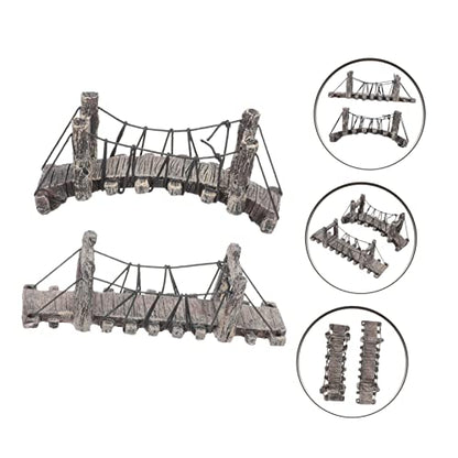 STOBOK 2pcs Mini Fairy Bridge Statue for DIY Landscaping Decor Resin Bridge Shape for Bonsai Aquarium and Home Decor