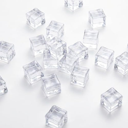 Acrylic Cubes - Gemstones and Crystals - Bag of 39 pcs Vase Filler Jewels for Crafts - Fish Tank Rocks - Sensory Bin Filler Gems for Crafting - Fake Ice Cubes - Clear - color: Clear Cubes