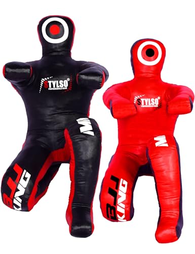 Grappling Dummy, Black Fabric Training Equipment for BJJ, Judo, Karate, Wrestling, Un-Filled Practice Dummy, Model WDM-2025, for Adults and Youth - color: Dura Black