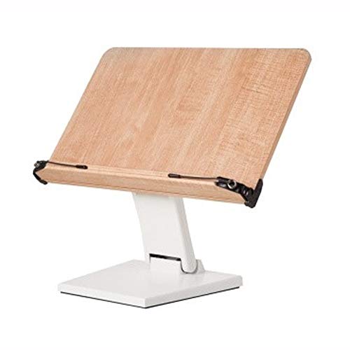 EYELEVEL Wooden Book Stand Reading Rest Bookrest Cookbook Laptop Holder for Textbook Music Score Desk Laptop Height Adjustable 270° Angle Adjustable