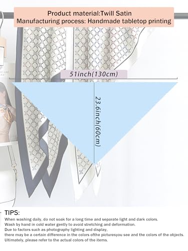 Triangle Shawls Scarf Head Hair Neck For Women Scarves Fashion Silk Feeling Lady Lightweight 51 * 23.6inch - color: K21-ring Clasp（51*23.6inch）
