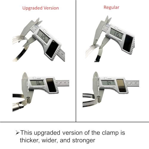 Upgraded Version 4" (Diameter) Thicken Adjustable 304 Stainless Steel Duct Clamps Pipe Clamp Air Ducting Clamp worm drive hose clamps (4Pcs, 91mm-114mm) - size: T 4" -4Pcs