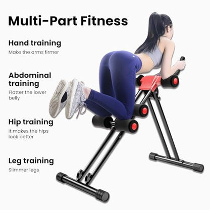 Ab Workout Equipment,Health & Fitness Foldable Hyperextension Roman Chair Full Body Workout for Home Gym, Strength Training Exercise Equipment for Body Shaping, Foldable Waist Trainer Suitable for Beginner