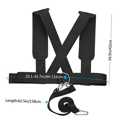 Toddmomy 2pcs Resistance Running Belt with Metal Buckles Padded Shoulder Straps for Strength Training Speed Improvement Outdoor Sled and Tire Pulling Fitness Harness