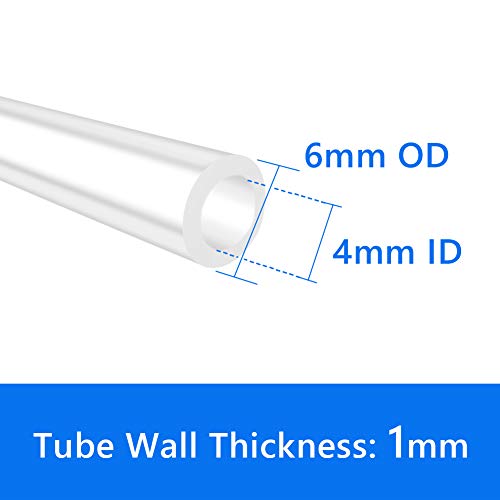 Quickun Pure Silicone Tubing, 4mm ID x 6mm OD High Temp Food Grade Tube Pure Silicone Hose Tube for Home Brewing, Beer Line, Kegerator, Wine Making, Aquaponics, Air Hose by Proper Pour (9.84 Ft) - size: 4mmx6mm, style: 9.84Ft (3meters)