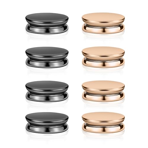 8pcs Hijab Magnetic Pins, Multi-Purpose Magnetic Scarf Clip no Snag Hijab Magnets Scarf Magnetic Clasp Strong Magnetic Hijab Pins Pinless Brooch for Women Clothes (Gold, Black) - color: Gold, Black