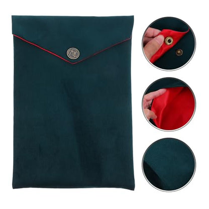 Cabilock Chinese Style Scriptures Bag Small Velvet Pouch Bible and Quran Storage Case Soft Protective Religious Text Holder for Travel and Daily Use