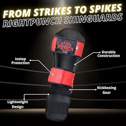 PU Leather Shin Guards for Kickboxing, MMA, Muay Thai Training, Protective Shin Pads - color: Red\Silver, size: X-Large