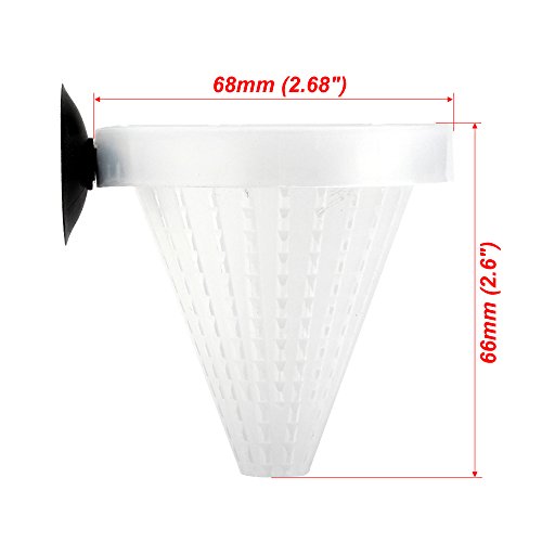 6PCS Aquarium Live Red Worm Cone Feeder Plastic Frozen Brine Shrimp Fish Food Feeding Cup for Fish Tank with Suckers