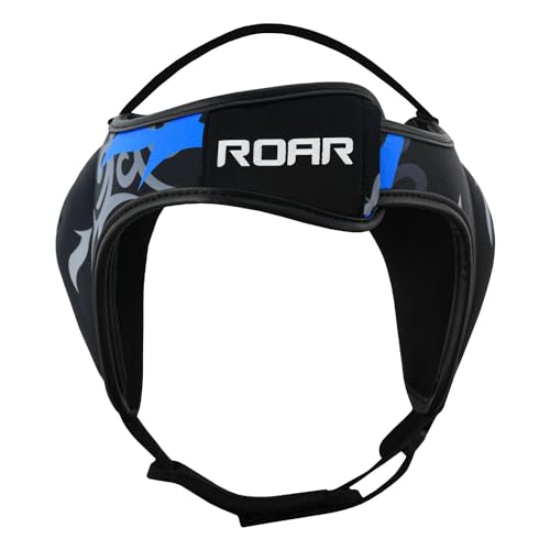 ROAR-INT Wrestling Headgear Men BJJ Ear Guard Protection MMA Grappling Cauliflower Helmet - color: Eagle-Blue (Pack-1)