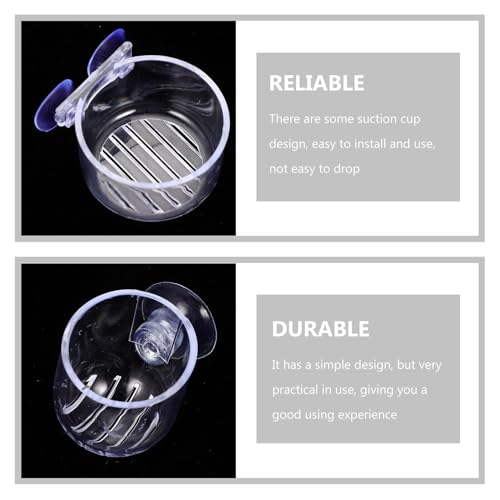 FOMIYES 4pcs Acrylic Fish Feeding Cups with Suction Cups, Blood Worm Holder Funnel for Aquarium, Small and Large Sizes for Fish Tank Feeding and Aquatic Pet Supplies