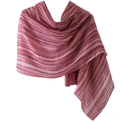 Scarves for Women Lightweight stripe Scarf Cotton Hijab Shawls - color: Pink