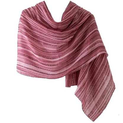 Scarves for Women Lightweight stripe Scarf Cotton Hijab Shawls - color: Pink