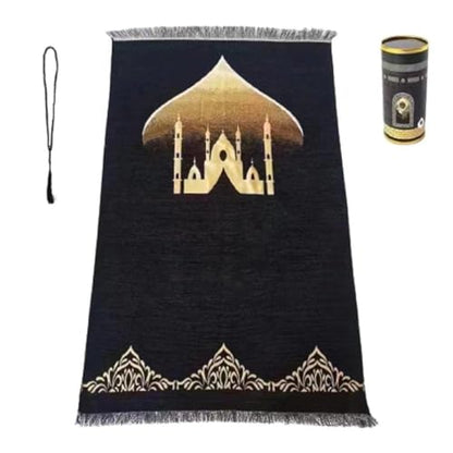 Compact Pocket Mat Box Portable for Prayer Muslims Islamic Prayer Mats Prayer Rug Gift Package with Rosary Beads Prayer Mat Travel Blanket