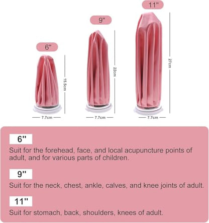 Ice Bag, Ice Packs for Injuries Reusable 9", Hot Water Bag for Pain Relief, Hot & Cold Therapy, Cold Pack Pink - size: 9", style: Pink
