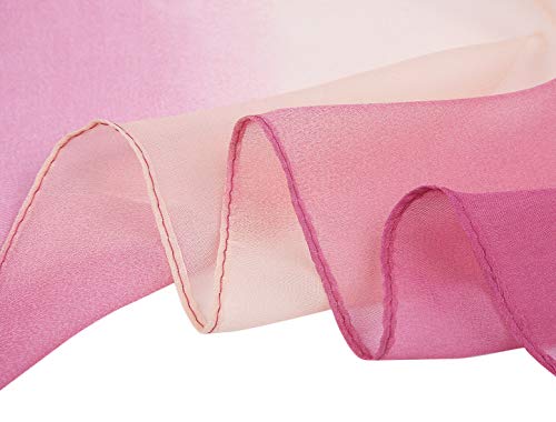 uxcell Women'sChiffon Sheer Long Scarf Silky Gradient Party - color: Pale Pink Fuchsia