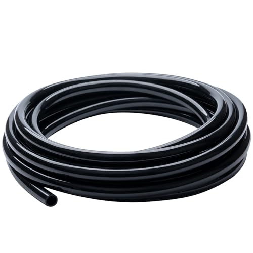 Black Vinyl Tubing 3/8” id - 10 Ft PVC Flexible Plastic Irrigation Hose | Hybrid Hose Transfer Water Air Oil for Pond Fountain Garden, Non-toxic and BPA free - size: ID 3/8 INCH, style: 10 Feet