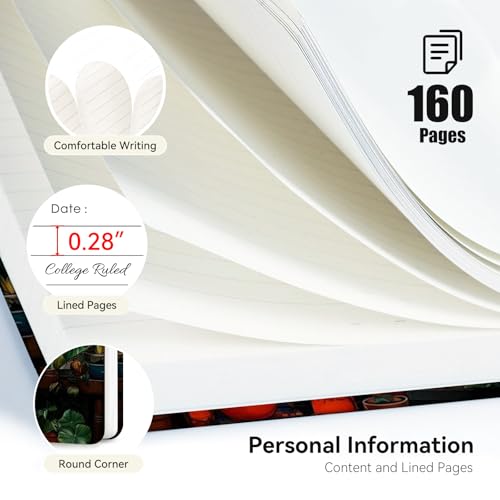 Lined Spiral Journal Notebook, A5 College Ruled Spiral Notebook for Women, Hardcover with Elegant Design for Work and Note-Taking, 5.5 * 8.25 inch, 160 Pages, Shelf - color: Shelf